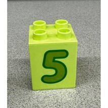Lego Duplo Numbers Block Bricks Lime Green Number 5 Replacement Counting... - $3.99
