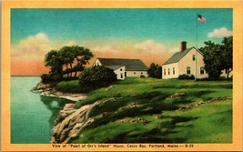 Pearl Of Orrs Island House Portland Maine ME Fort Casco Bay Linen Postcard UNP  - £3.06 GBP
