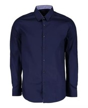 Galaxy By Harvic Mens Long Sleeve Solid Slim Fit Dress Shirts - Navy-Medium - $26.70 CAD