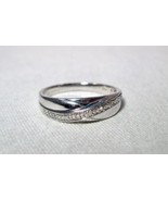 Sterling Silver 925 Signed CJ Diamond Band Ring Size 10 1/2 K793 - £38.87 GBP