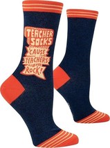 Blue Q Women&#39;s Funny Novelty Crew Socks Teachers Rock Socks (shoe size 5-10 - $13.85