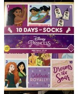 Disney princess Kids 10 Days of Socks Advent Calendar 3T, 4T 5y safety toes - $9.34 CAD