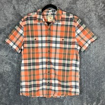 Ruff Hewn Button Down Shirt Mens Large Colorful Plaid Short Sleeve Casual Work - £8.09 GBP