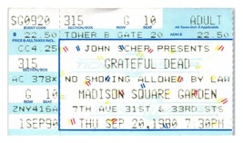 Grateful Dead Ticket Stub September 20 1990 Madison Square Garden New York - £27.24 GBP