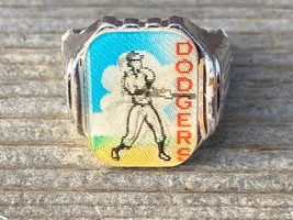 Vtg 1950&#39;S Baseball Flicker Ring By VARI-VUE Los Angeles Dodgers - £23.31 GBP