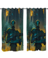 Science Fiction Art Robots City Invasion Curtain - $78.00 CAD+