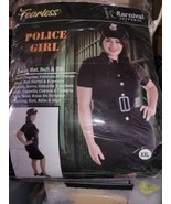 xXL 22-24 Karnival Halloween Costume Police Girl 4 Pieces dress Hat Belt... - $19.99