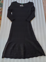 NWT Lauren Ralph Lauren Black Viscose &amp; Nylon Crochet Dress Petite XSP Not lined - £35.82 GBP