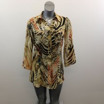 Laura Cheetah Print Sheer Button Up Blouse Women&#39;s Size Small Polyester  - $7.92