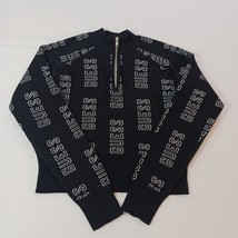 GUESS Los Angeles Women’s Black & White 1/4 Zip Pullover Sweater Jacket Size L image 13