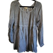 Mystree Womens Long Sleeve Tunic Dress Boho Gathered Neck Sleeves Denim ... - £18.96 GBP