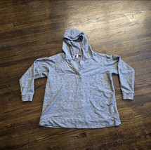 Daily Ritual Women 2X Heather Gray Terry Hoodie Sweatshirt V Neck Long S... - $20.00