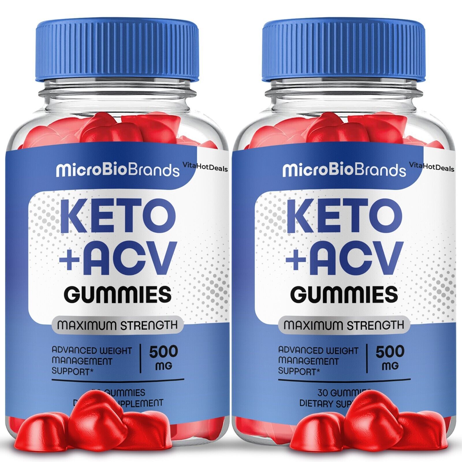 2 Pack MicroBioBrands Keto ACV Gummies MicroBio Brands + ACV Max Strength