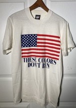 Vtg USA Flag Screen Stars T Shirt Single Stitch 90s These Colors Don&#39;t Run Sz M - £20.34 GBP