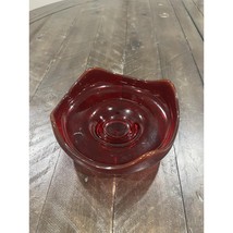 Viking Epic Art Glass Bowl 4 Peaks Red Amberina 6.5&quot; with Base - $455.47 MXN