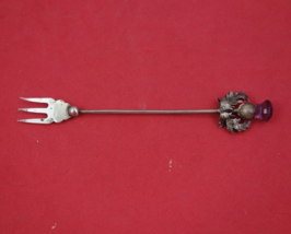 English Estate Sterling Silver Cocktail Fork Birmingham 1920 purple glas... - $68.31