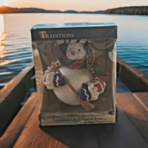 Traditions Christmas Snowman With Broom Ornament - $8.91
