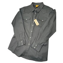 Wrangler Men Western Shirt Black Pearl Snap Front Long Sleeve Stretch XXL 2XL - £23.79 GBP