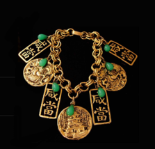 Exotic Dragon Bracelet - Vintage Medieval oriental charm bracelet - Asia... - £115.76 GBP