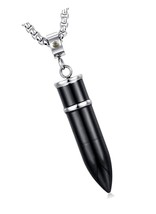 Mens Womens Bullet Pendant, 24 inches Chain Steel, - £46.99 GBP
