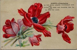 Poppy Consolation Embossed Flowers Postcard U10 - £3.87 GBP