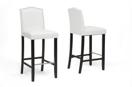 Nouria White Modern Bar Stool w/Nail Head Trim (Set of 2) - $5,174.90 MXN