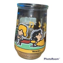 Welch’s Jelly Jar Glass Peanuts Comic #5 Let’s Just Play Along Lucy Schroeder - £9.28 GBP