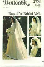 Butterick 3753 Bridal VEILS pattern Juliet Cap Misses Wedding VTG 1970s UNCUT FF - $28.70