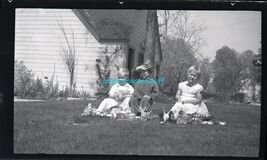 SNAPSHOT *black and white negative 3 three children easter baskets outsi... - $8.00