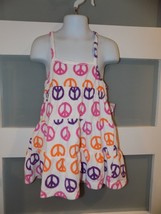OP Swim White Peace Print Terry Cover-Up Size XS (4-5) Girls NEW - $16.79