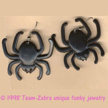 Funky Gothic Black Widow Spider Earrings Punk Wicked Witch Queen Costume Jewelry - £5.41 GBP