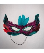 Feather Halloween Mask Mardi Gras Carnival Masquerade Costume Party Colo... - £8.58 GBP