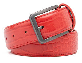 HOT Red Mens Genuine Leather Belts for Men Dress Belt  Size 32-46 - £18.80 GBP