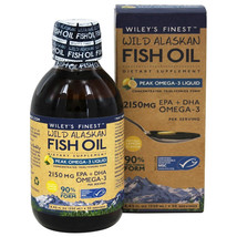 Wiley&#39;s Finest Wild Alaskan Fish Oil Peak Omega-3 Liquid, Lemon, 8.45 Ounces - £41.51 GBP