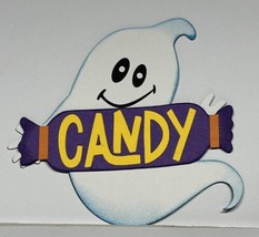 Ghost with Candy Sign Die Cut Card Making Craft Scrapbook Halloween - $2.50