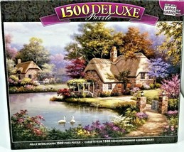 1500 Deluxe Jigsaw Puzzle Large Swan Cottage - £6.19 GBP