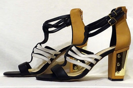 New $69 Jessica Simpson Colorblock Metal Heel Strappy Zip Ankle Shoes Sandal 9.5 - £31.64 GBP