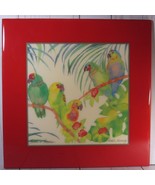 Art Tile Painting &quot;Parrots in Paradise&quot; Signed Michele Kennedy Key West ... - £70.61 GBP