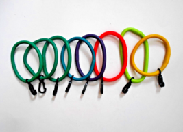 Unbranded Rubber Wrist Keyring Holders Assorted Colors Lot of 8 - $34.64