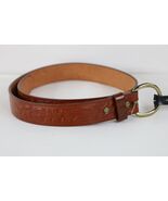 Deadstock Vintage 70s Tooled Western Steerhide Flower Leather Belt Women... - $1,260.18 MXN