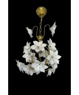 Murano Glass Chandelier / Murano Flower Chandelier/Hollywood Regency / 7... - $492.55 CAD