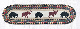 Earth Rugs OP-43 Bear Moose Oval Patch Runner 13&quot; x 48&quot; - £38.75 GBP
