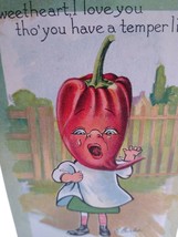 Valentine Postcard Anthropomorphic Red Pepper Face Sweetheart E Curtis Series 2 - £23.03 GBP