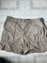 Eddie Bauer Men&#39;s Size 42 Cargo Shorts Light Brown Cotton Adjustable Waist - £19.63 GBP