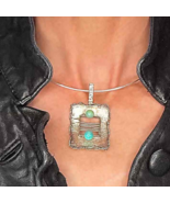 WOW 1970S uNISEX Amazonite Silver Pendant! GIFT OR WEAR Make OFFeR! - $7,209.32 MXN
