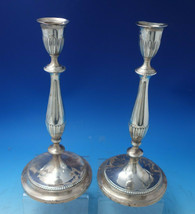 Gadroon by QR Sterling Silver Candlestick Pair 12&quot; Tall Vintage #2538 (#6115) - £629.01 GBP