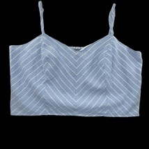 Lane Bryant Cropped Tank Top Blue Striped Linen Blend Women Plus Size 20 - $22.76