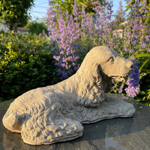 Cocker Spaniel Garden Statue Outdoor Dog Cement Ornament Stone Lawn Ornament Mem - £46.40 GBP