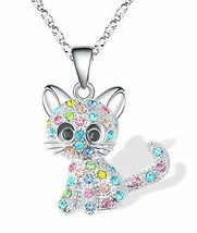 Kitty Cat Pendant Necklace Jewelry for Women Girls Cat Lover Gifts Daughter Love - £25.71 GBP