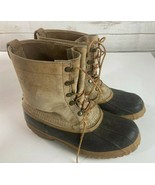 LL BEAN Boots MAINE HUNTING Shoes Mens Size 10 Rubber Bottom Leather Upper - $64.03 CAD